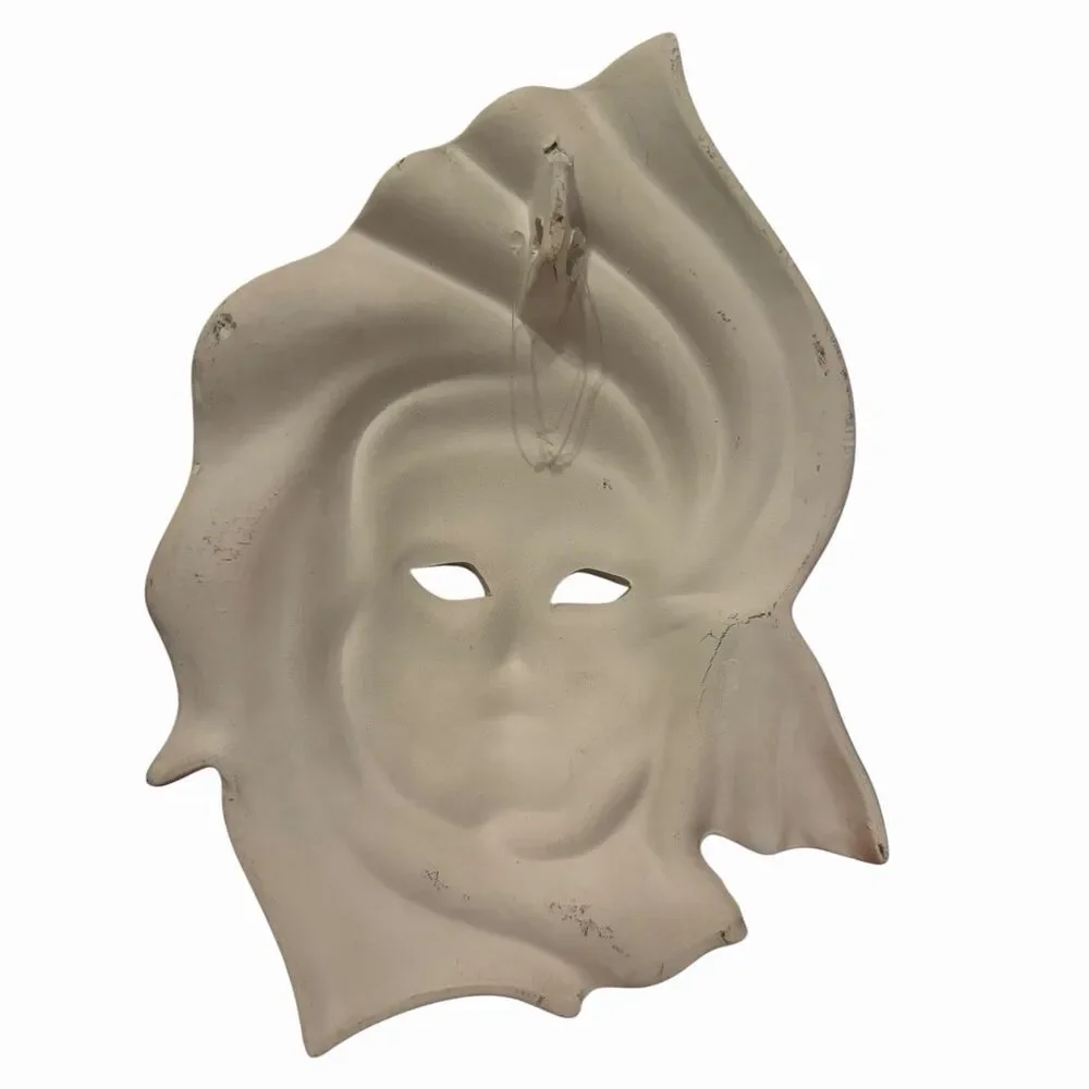 Ceramic Venetian Wall Mask Pink Bronze Rhinestone Glitter Masquerade Mardi Gras